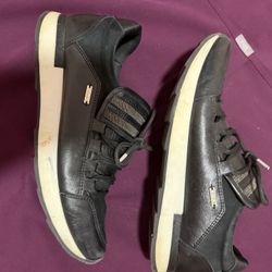 Black Tennis Leather Shoes