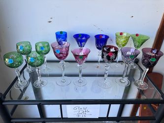Assorted Elegant Colored Crystal Stemware Collection