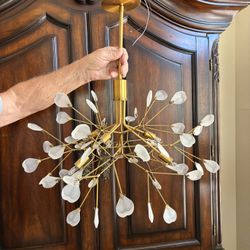 Beautiful Glass And Brass Hanging Lamp