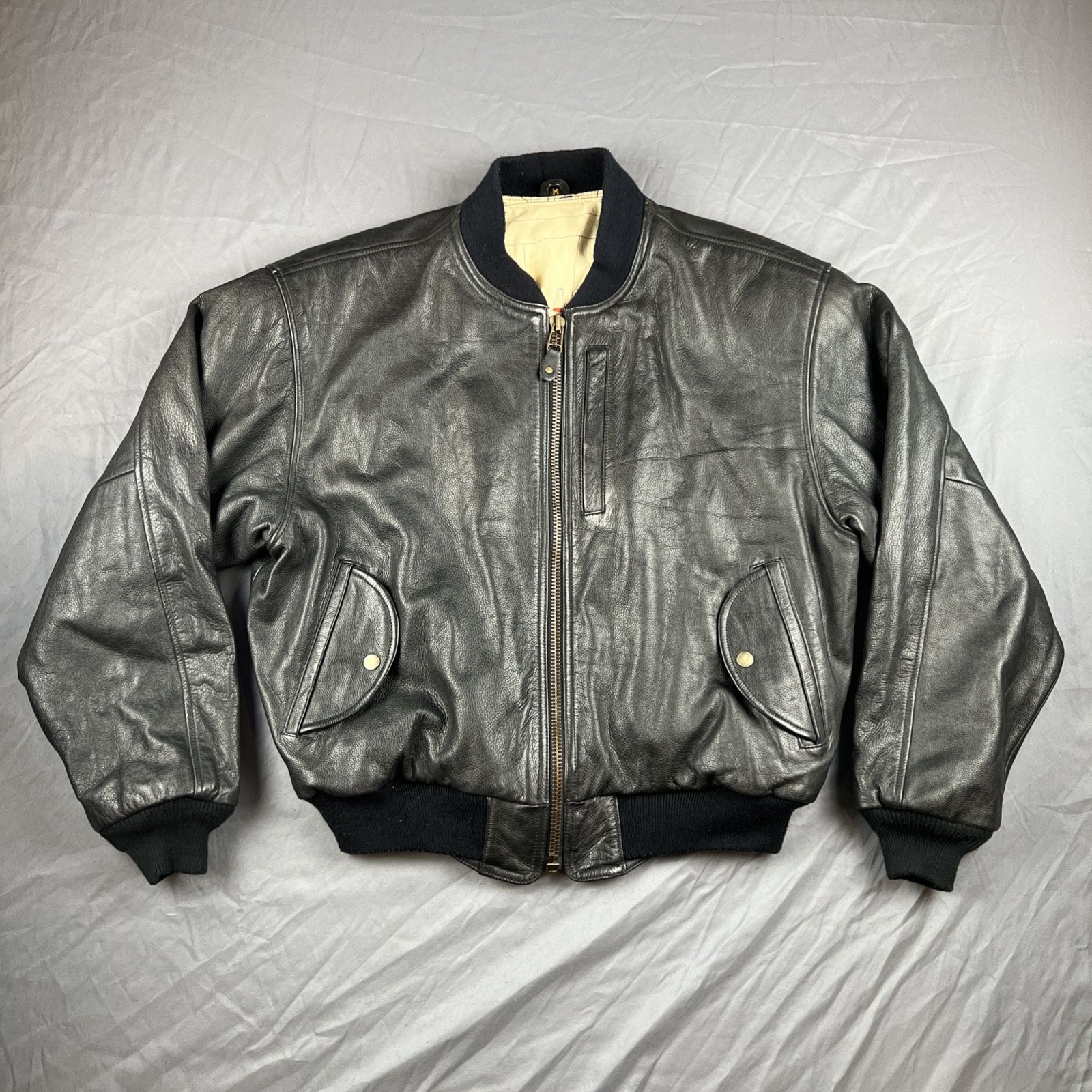 Vintage Leather Jacket WW2 Liner Men’s Size M