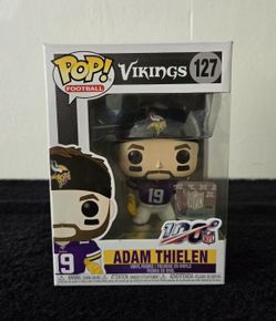 *NEW* Funko POP! vinyl figure of Adam Thielen from the Minnesota Vikings, wearing a purple jersey.