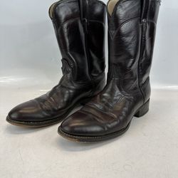 Men’s Laredo 7917 Burgundy Leather Boots Mens Size 10 D Pull On Mid Cowboy Boot