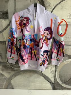 K-Pop Demon Hunters Zip Up Hoodie Size 10 Purple