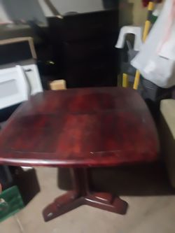 Red square dining table
