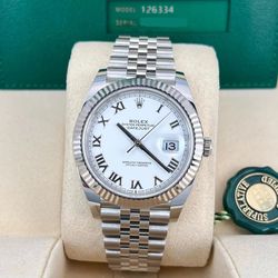 2023 Rolex Datejust 41 Fluted / White / Jubilee