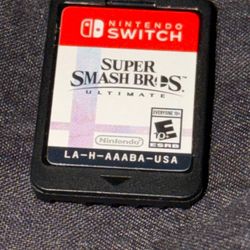 Nintendo Switch Super Smash Bros Video Game Cartridge No Case Or Manuals Works.
