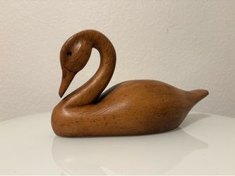 Hand Carved Wooden Duck Natural