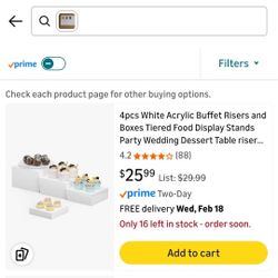 Buffet Risers 4pcs Set White