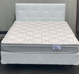 Queen Size Bed with Mattress Set