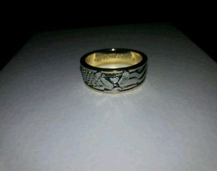 SILVER AND GOLD PLATED EAGLE/FLAG RING