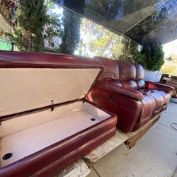 Recliner three seat sofa With Ottoman Take As Is 