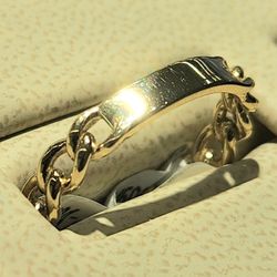 2-way 14kt Gold Curb Link Ring ID Ring