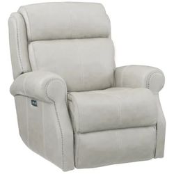 Bernhardt Leather Power Reclining Chair with Power Tilt Headrest and USB Charging Port
