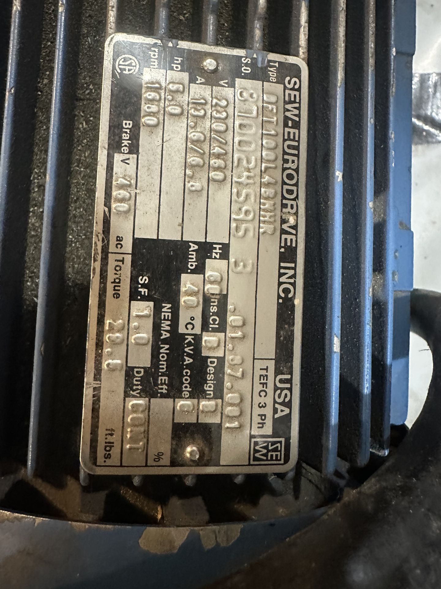 208/480 Electric 3-phase Motor Gear Box And Gear With Mounting Plate