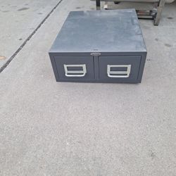 VINTAGE COLE STEAL 2 DRAWER INDEX FILE CABINET 