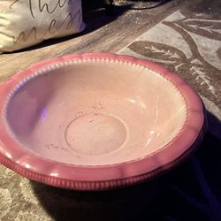 Vintage Large Bowl Pink Trim