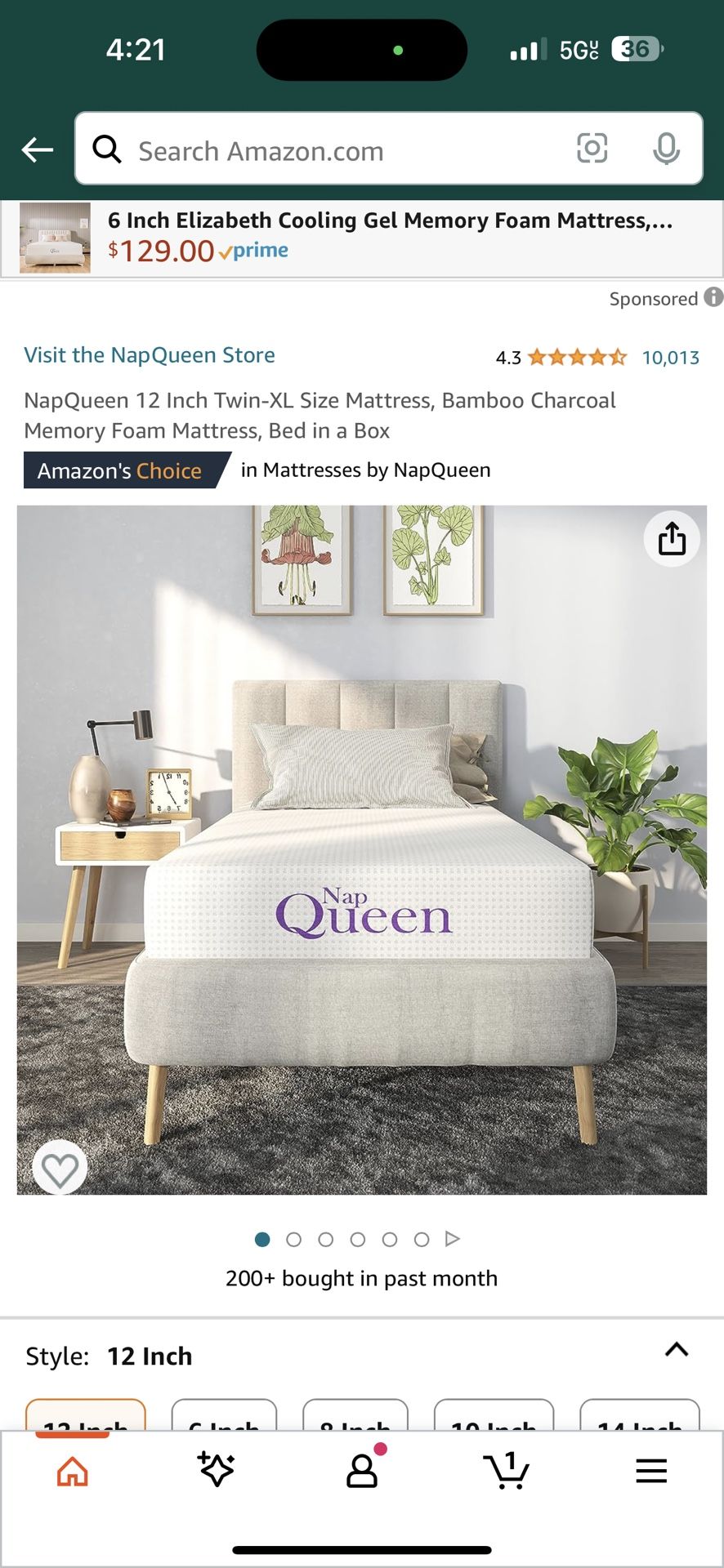 Nap Queen 12inch Twin Xl Size Memory Foam Mattress New In Box. for Sale ...