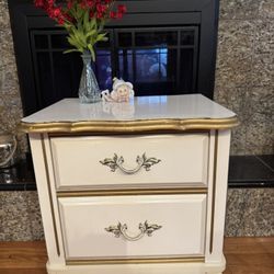 Vintage Night Stand With Two Drawers 