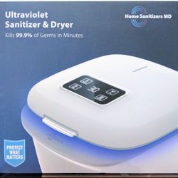 HOME SANITIZERS TODAY UV Sanitizer Box and Dryer Device for Disinfection - Ultraviolet LED Light Universal Sterilizer for Cell Phones, Baby Bottles