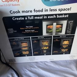 Gourmia 11qt Dual Basket Air Fryer 