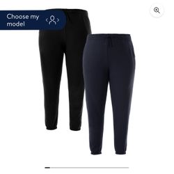 Terra & Sky Women's Plus Size Fleece Sweatpant 2 Pack-3x