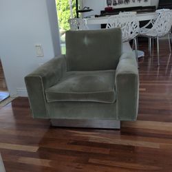 Green velvet Armchair Set Of 2 $100