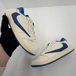Air Jordan 1 Travis Scott Reverse Fragment Sail Military Blue