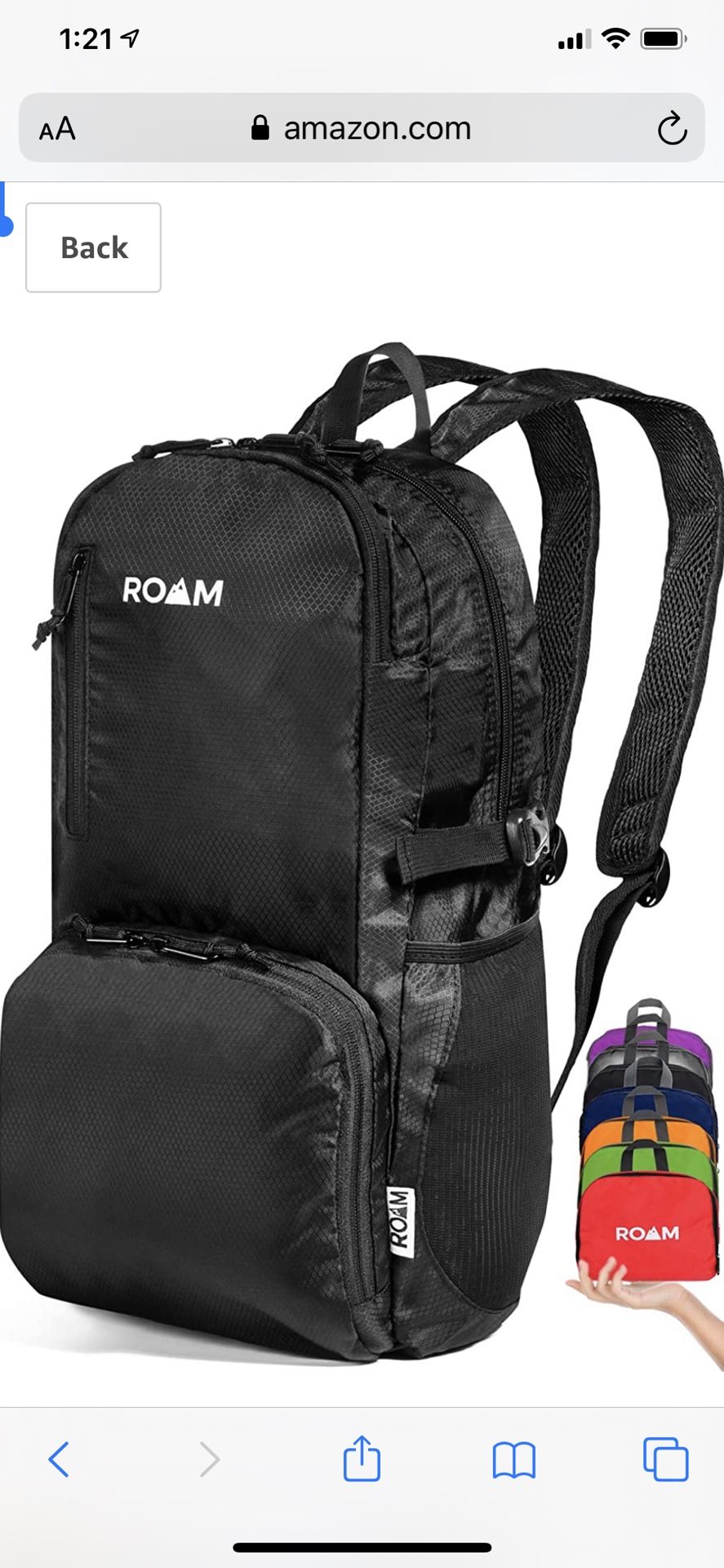 Lightweight Packable Backpack Small Water Resistant Travel Hiking Daypack