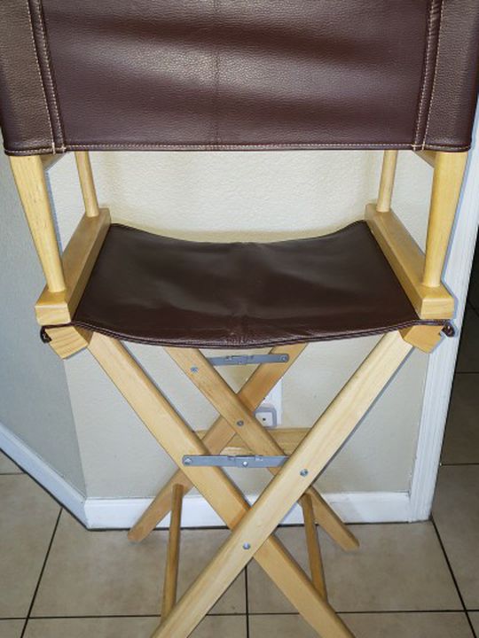 4 Hollywood Directors Chairs Leather Seat And Back 