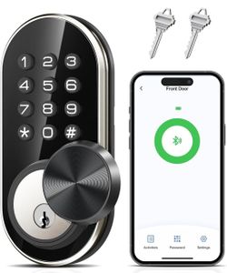 Smart Keyless Entry Door Lock Bluetooth Keypad Deadbolt with App Control Auto Lock Silver