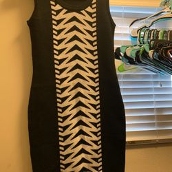 Black And White Work Dress Soft Cute Professional