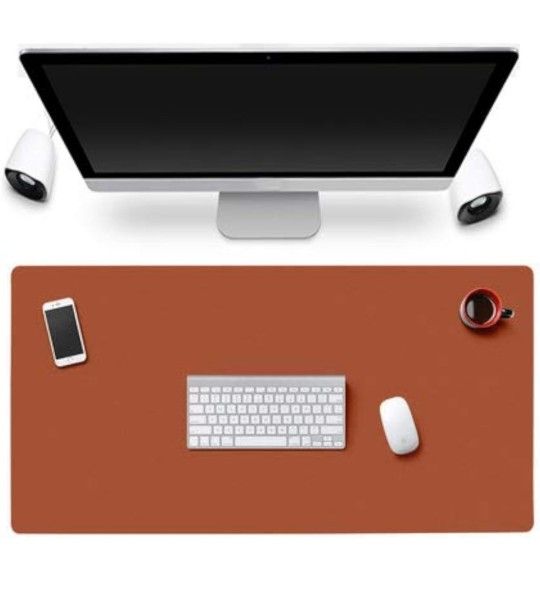Desk Mat PU Leather Blotter Pad for Desktop on Top of Office Computer Laptop Writing Gaming Décor Accessories Table Topper Protector Under Keyboard Mo