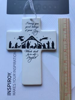 Porcelain cross with quote