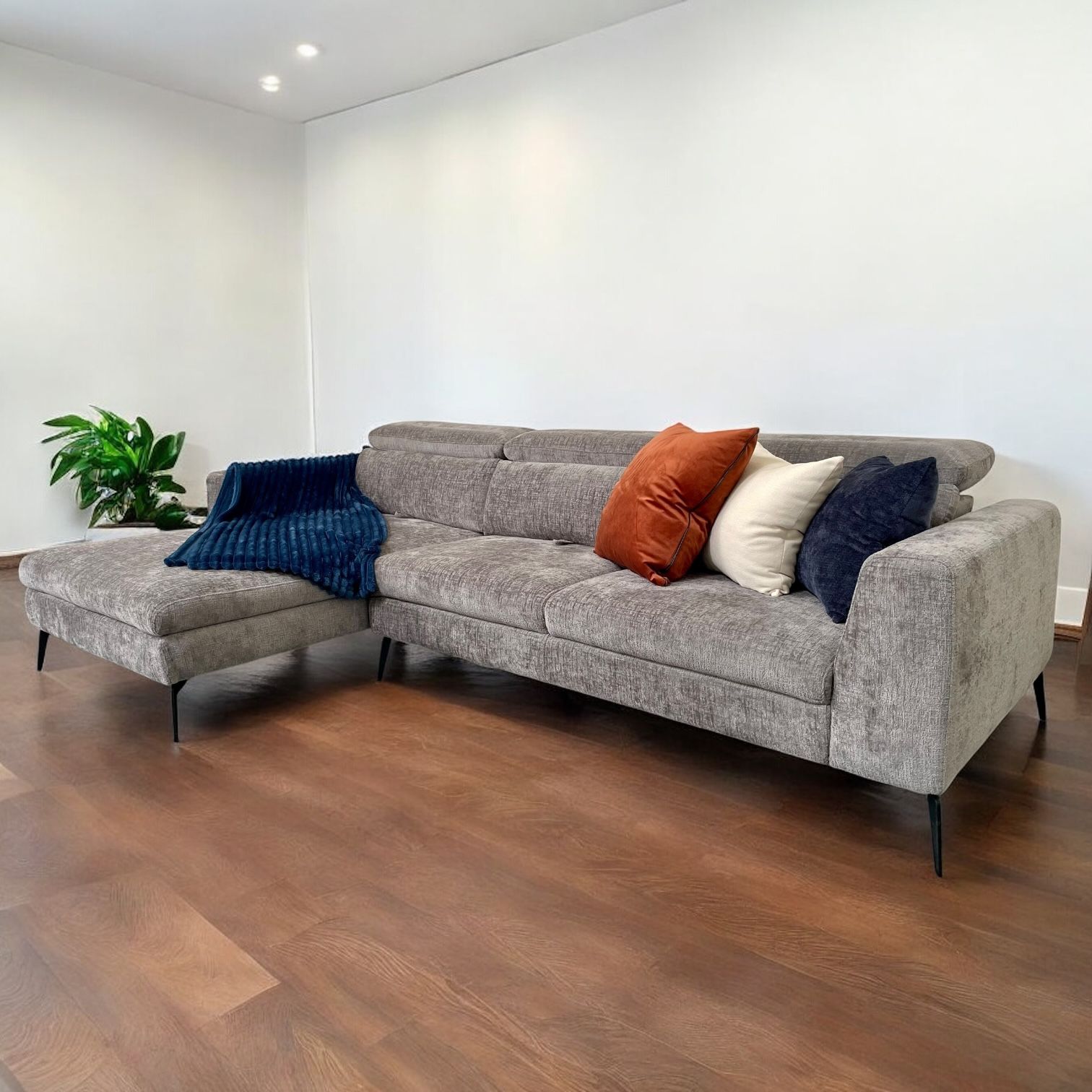 π· OUTLET | BRAND NEW Modern Sectional Sofa L-Shape with Adjustable back and headrests, Grayπ₯ FINANCE