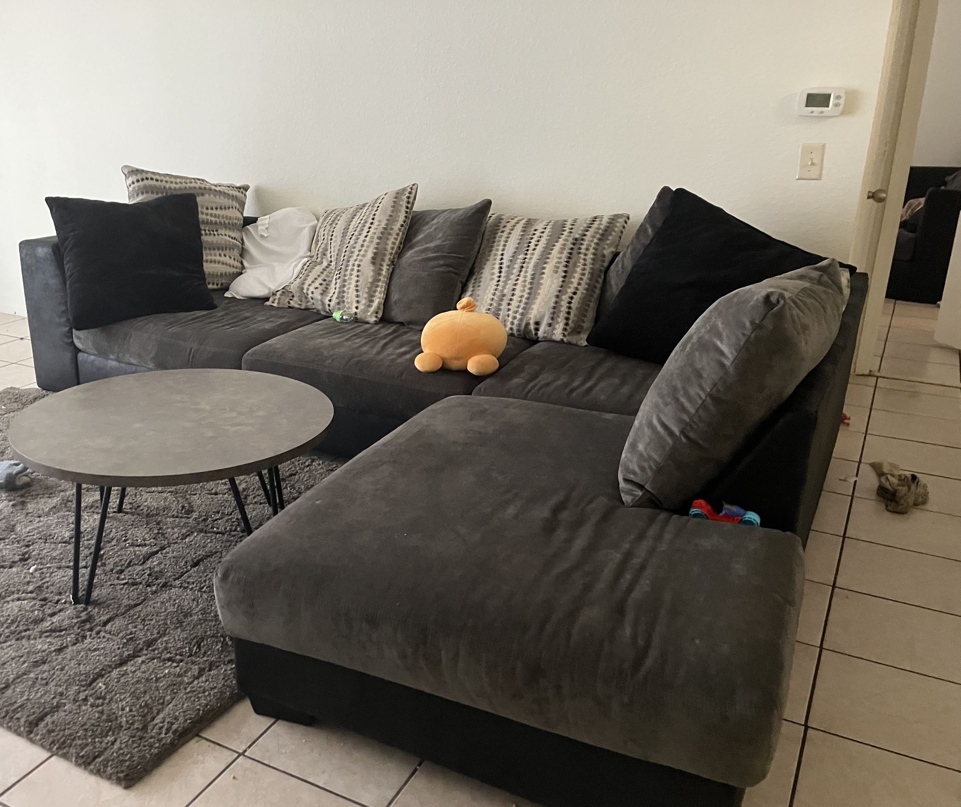 2 Piece Sectional And Swivel chair