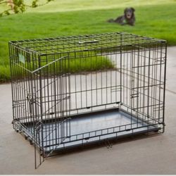 New In Box Med'lrg Dog Crate 2 Doors With Tray Foldable Portable Dog Cat Cage Animal Kennel