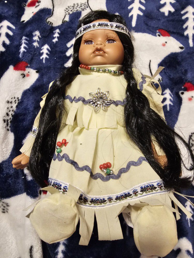 MARKED TO SELL! Vintage Native American Porcelain Doll