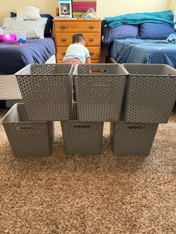 10 Sturdy medium grey Y-waeave storage baskets (11x11x9.5) $ 5.80 each