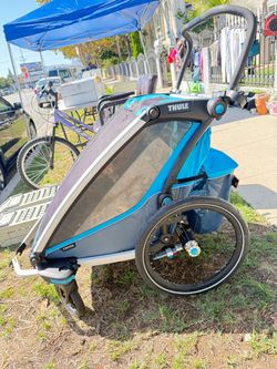 Thule Chariot Cross 2 Double Stroller / Bike Trailer – Blue