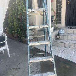 Escaleras de seis pies de fibra de vidrio perfectas, condiciones muy baratas $60 cada una