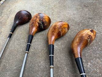 Vintage LH golf clubs wooden drivers