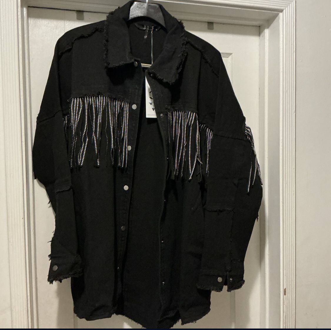 New With Tags!!! TOV Fringe Jacket Lose Fit Size 44 /XL