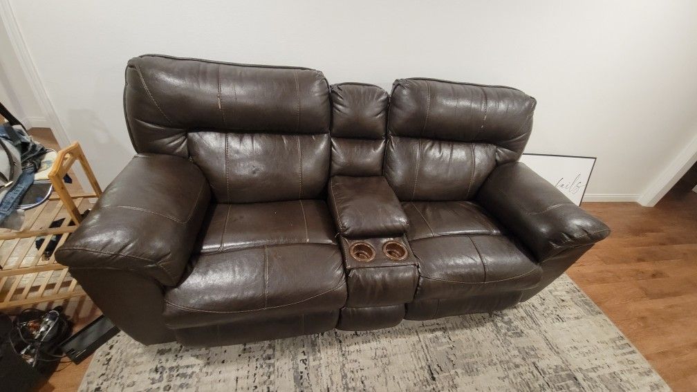 Dark Chocolate Recliner Couch