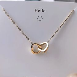 Women's Silver Necklace Careless Heart Necklace Rose Gold Exquisite Personalized O-shaped Necklace Pendant Fashion Women's Necklace Valentine's Day Gi