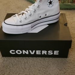 Women White Converse Plattform 