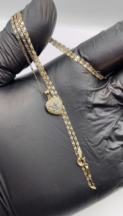 14K Yellow Gold Diamond Pendant