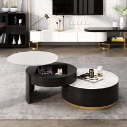ORIGINALLY $1200 Homary Modern Round Coffee Table with Storage & Lift-Top – $385 OBO - NEED TO SELL ASAP