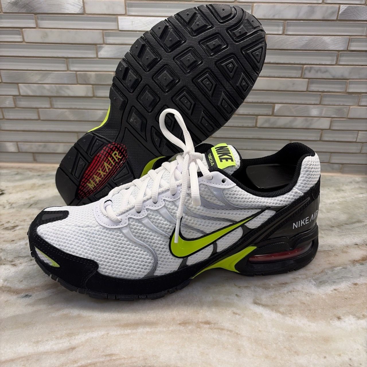 Volt Screen Nike Air Max Torch 4 White Volt Black CK0061-100 New Mens US 8 UK 7 for ...