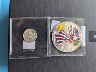 Silver oz coin with silver 10c