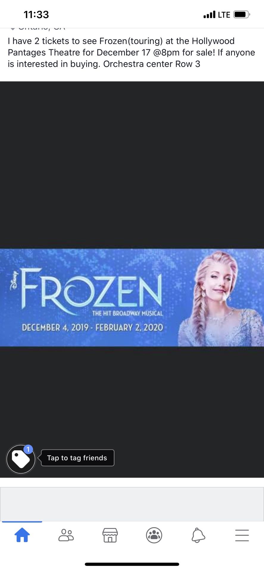 Frozen tickets